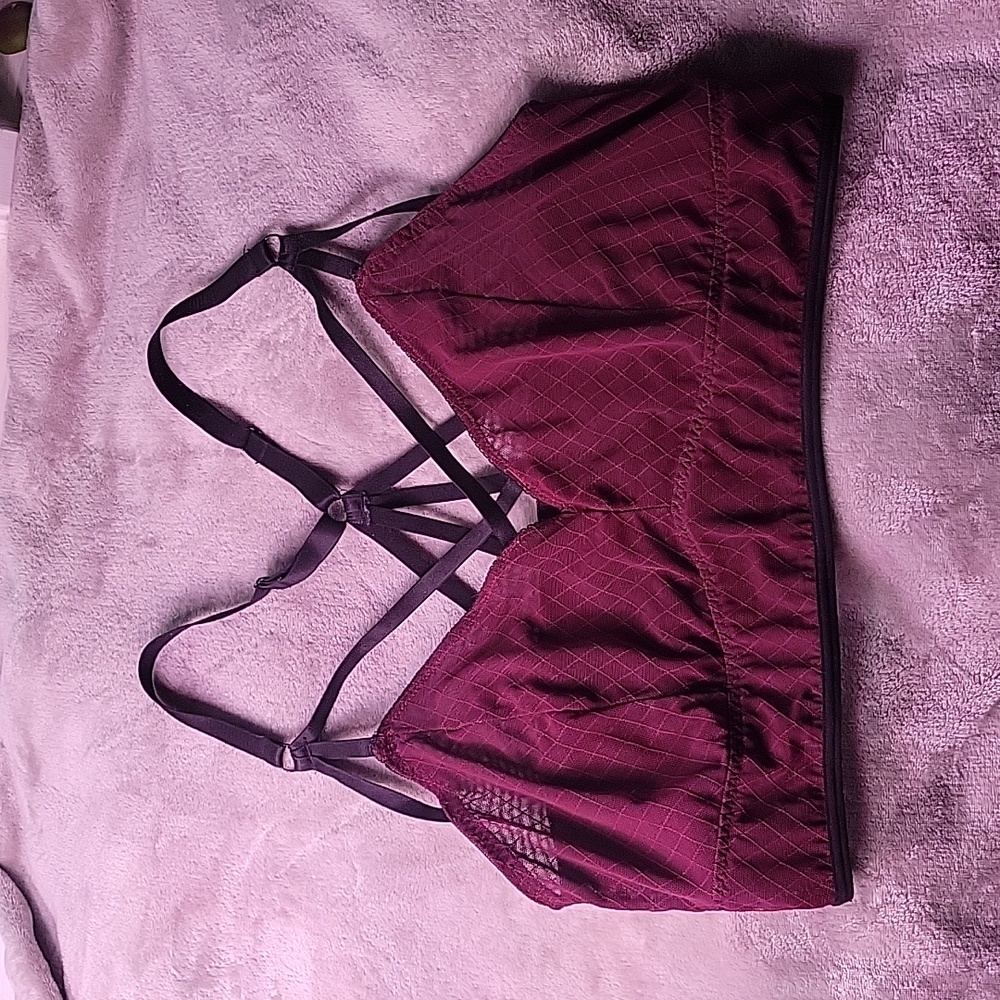 strappy maroon Torrid bralette